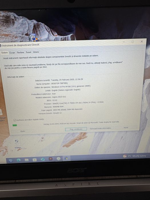 Vand laptop Acer Aspire A515-51G