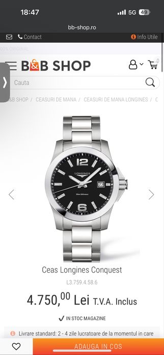 Ceas Longines Conquest original conditie excelenta 41mm