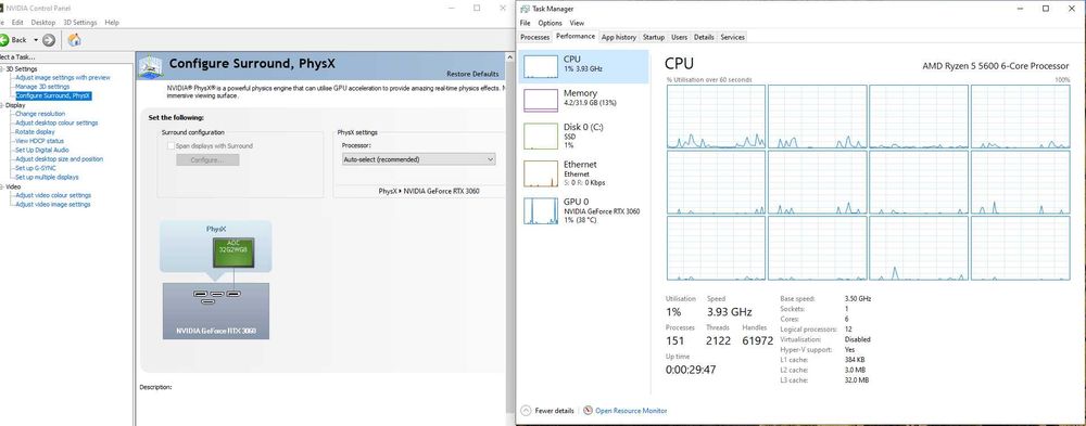 Gaming PC Ryzen 5600 RTX 3060 + AOC 32" 240 Hz + mini PC