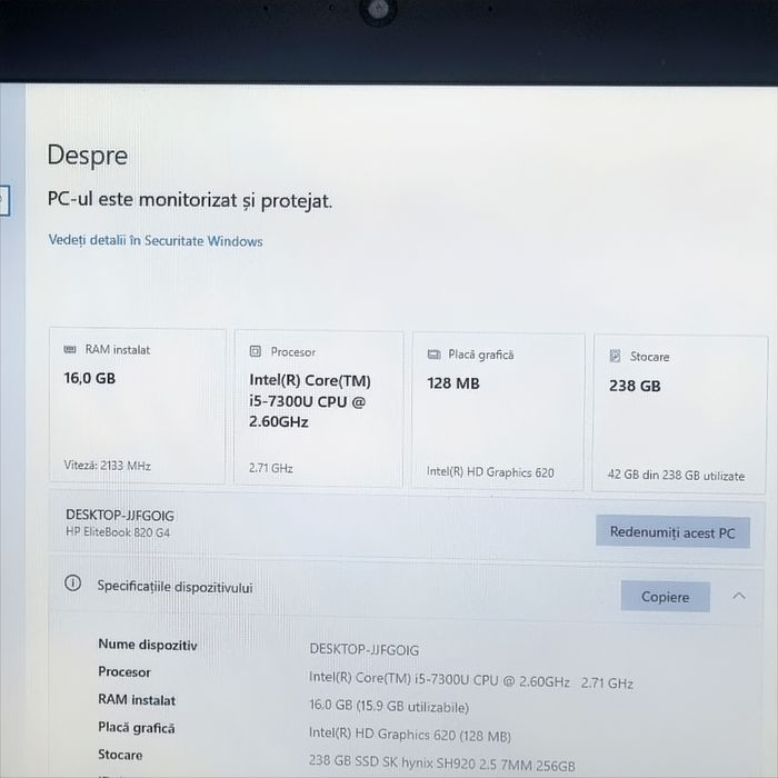 Hp I5-7300U,16Gb Ram