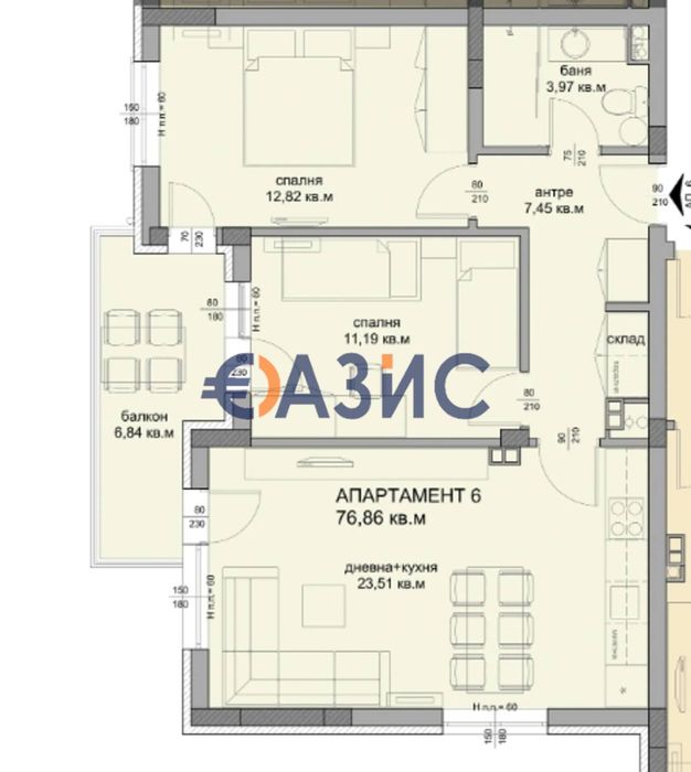 Продава се Тристаен апартамент в Бургас, Сарафово - 86 кв.м за 1942 €/кв.м - Снимка #3