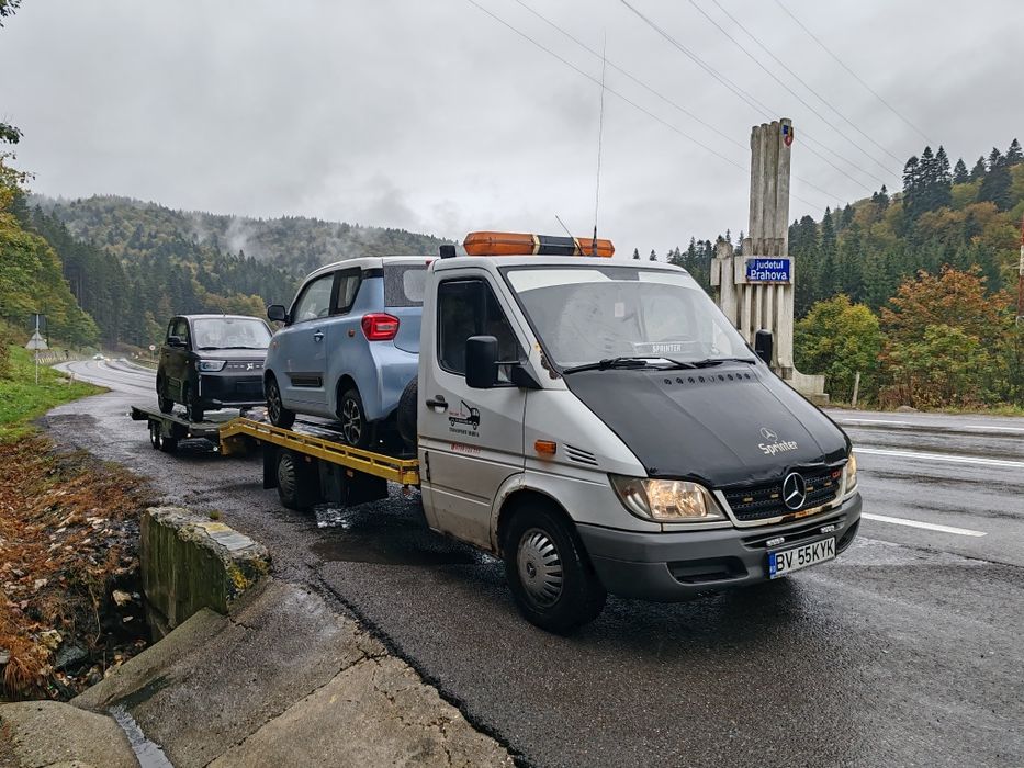 Platformă tractări auto Ba14 – troliu 6T, cauciucuri noi, pregătită