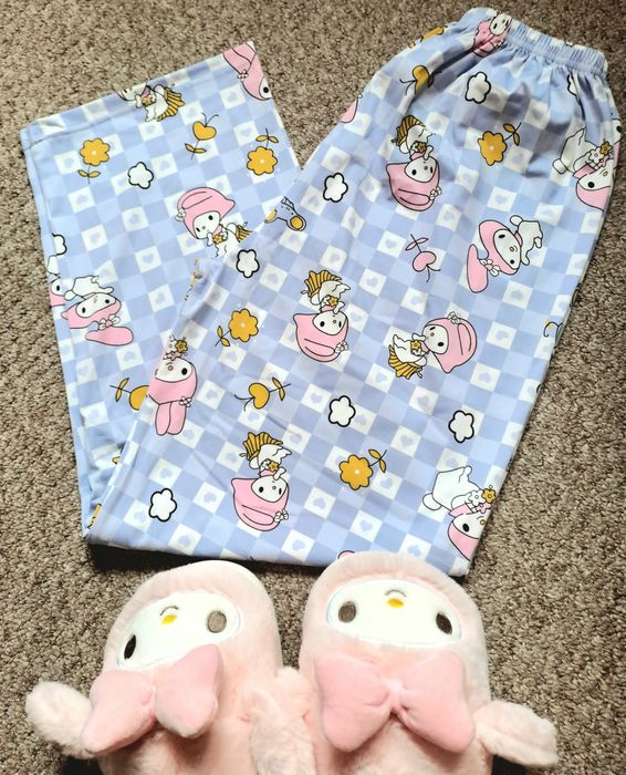 Pantaloni de casa My melody sanrio bleu cu roz