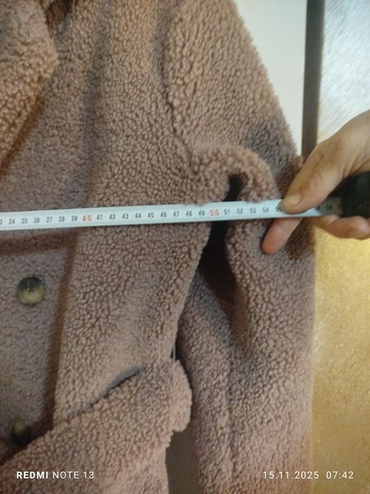 Дамско палто цвят пепел от рози размер М