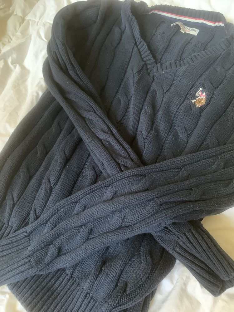 Дамска блуза  U.S. Polo Assn. Дамски V-neck, плетена