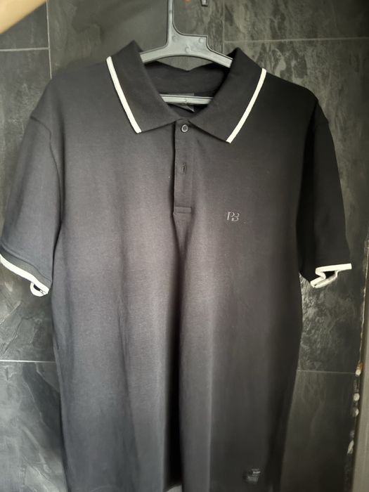 Тениска с яка Pull and Bear