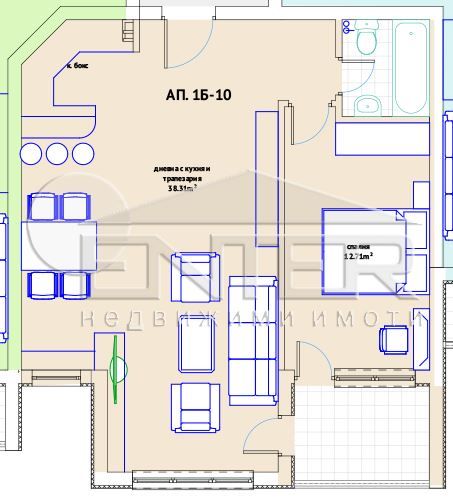Продава се Двустаен апартамент в Варна, Виница - 75 кв.м за 1650 €/кв.м - Снимка #3