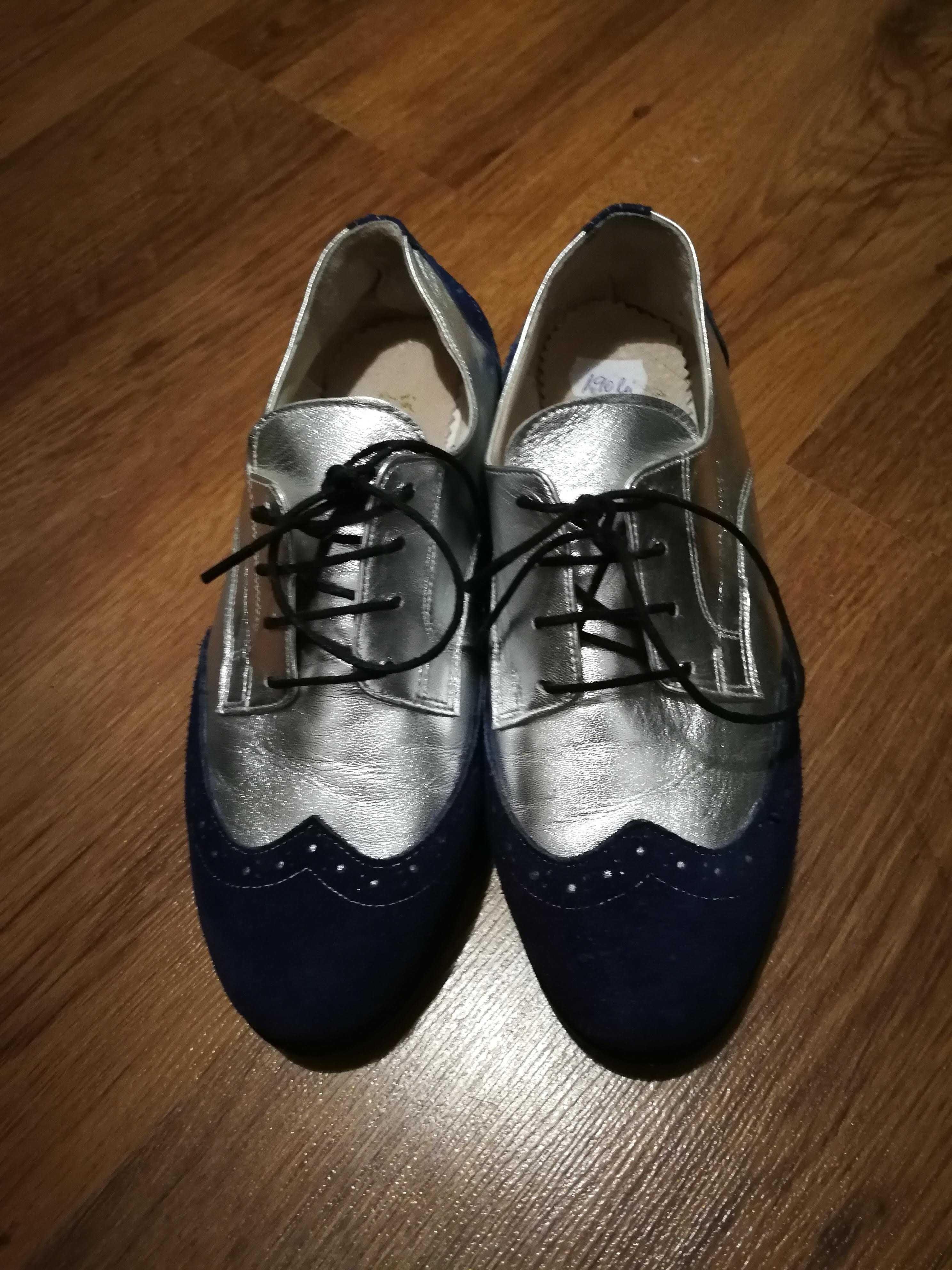 Pantofi Comod, tip Oxford, piele normala si intoarsa, masura 35