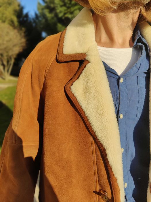 Cojoc barbat blana naturala miel XXL 2XL 3XL 54-56 NOU Maro Shearling