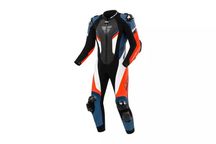 Кожен мото екип SHIMA RS-01 Blue/White,1част,гърбица,протектори