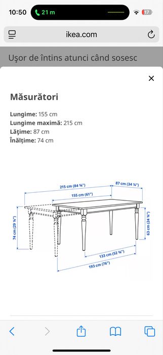 Masa extensibila ikea
