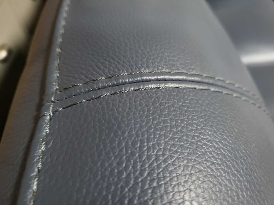 Син кожен комплект дивани тройка и двойка