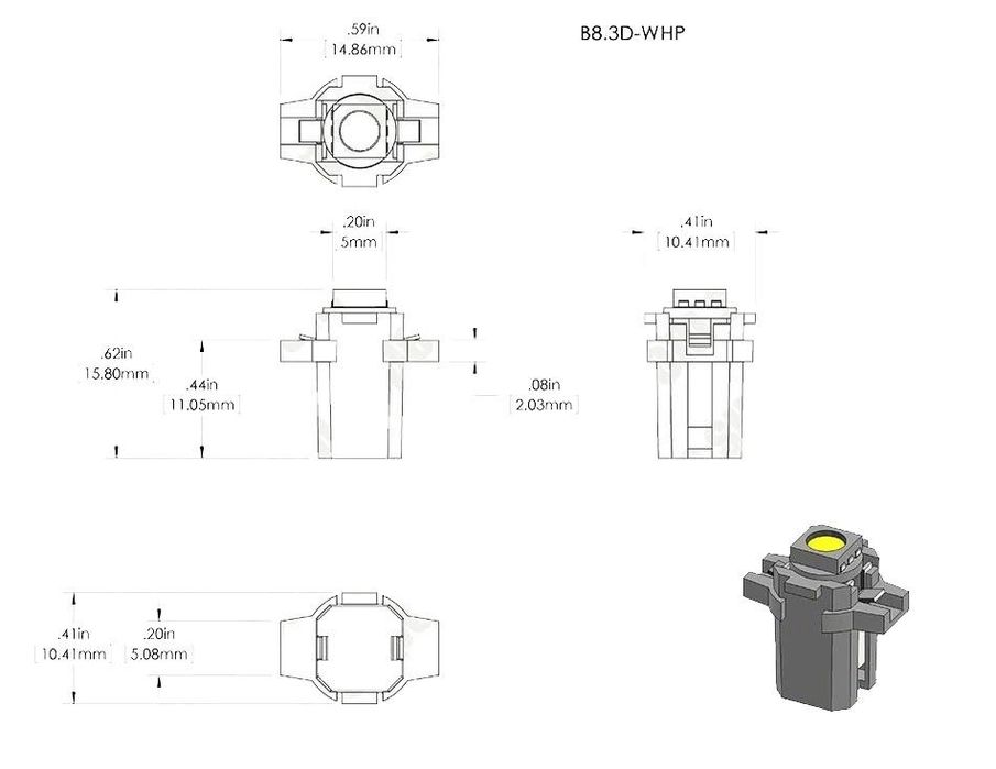 автомобилна индикаторна лампа  b8.3d 1x5050 -12v бяла zollex b0113