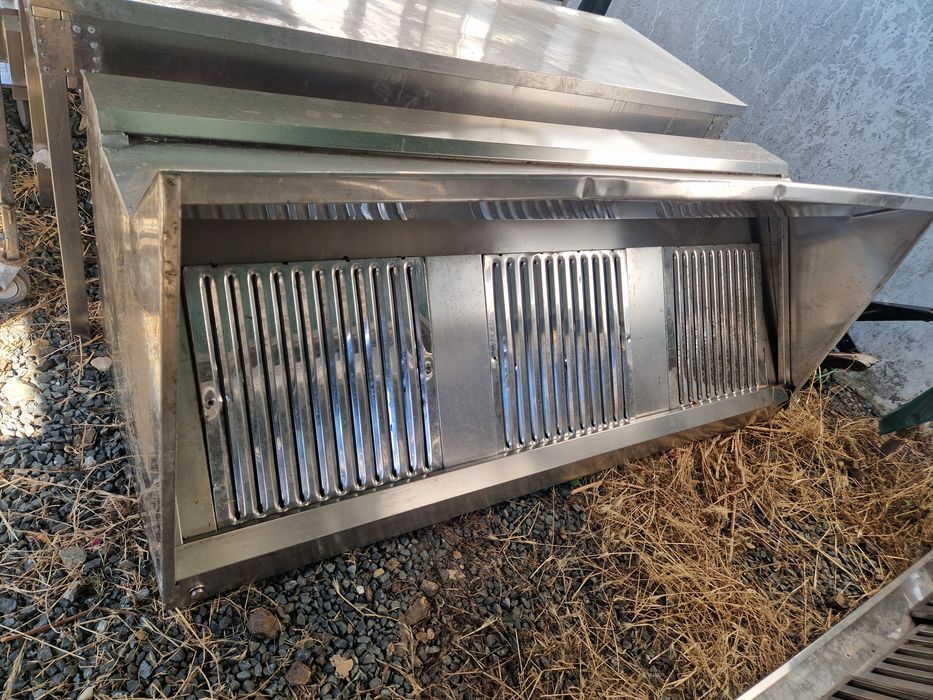 Hota inox 200 cm, cu filtre inox, fast food sau rest