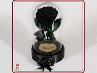 ЕСТЕСТВЕНА Вечна Черна Роза в стъкленица / Оригинален Подарък за Жена