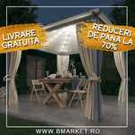 Pavilion/Foisor/Cort gradina/terasa cu lumini LED si perdele 3×3 ROME