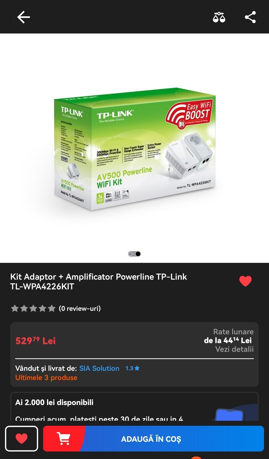 Repeater, Kit Adaptor + AmplificatorPowerline TP-LINK