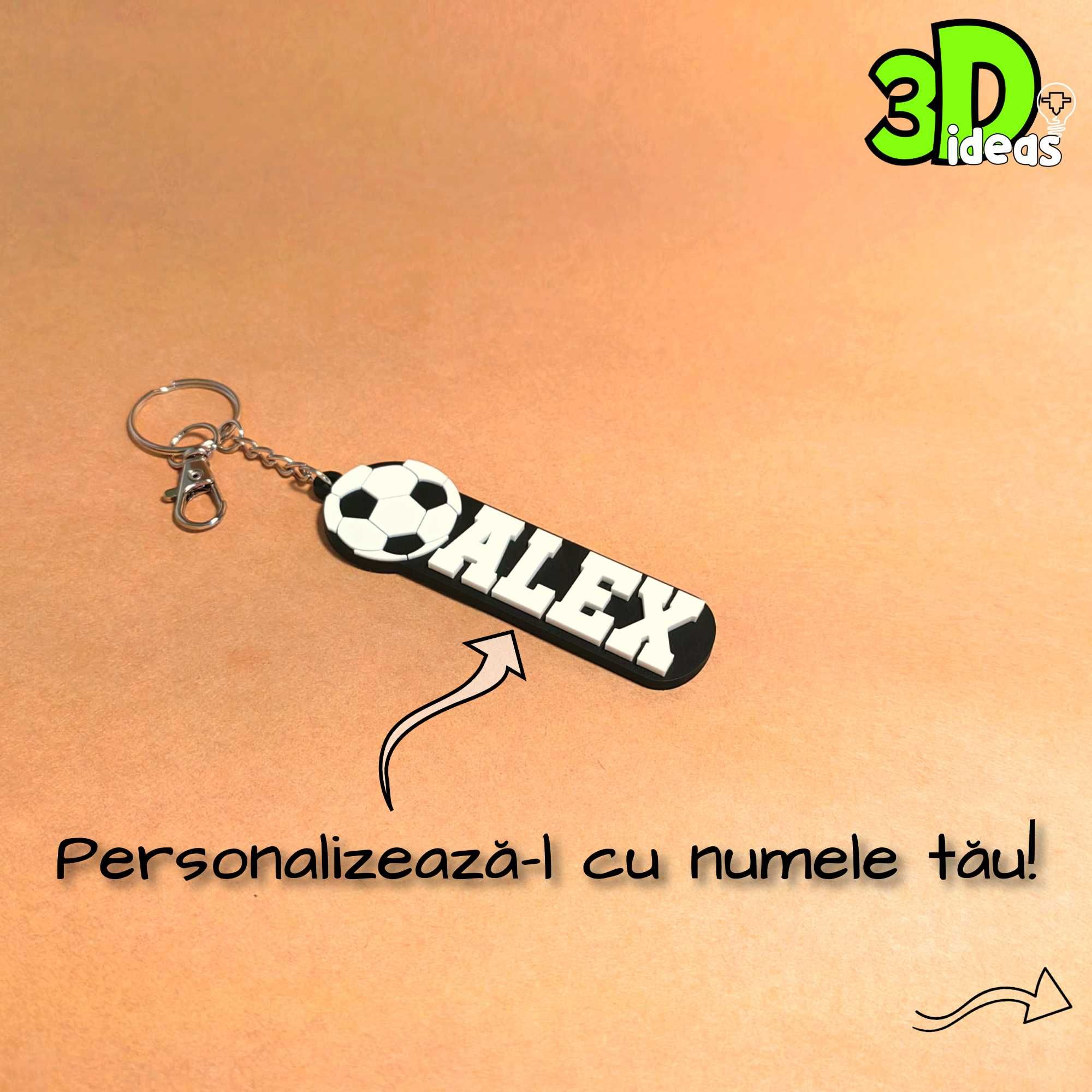 Breloc personalizat pentru micul fotbalist și părinții săi!