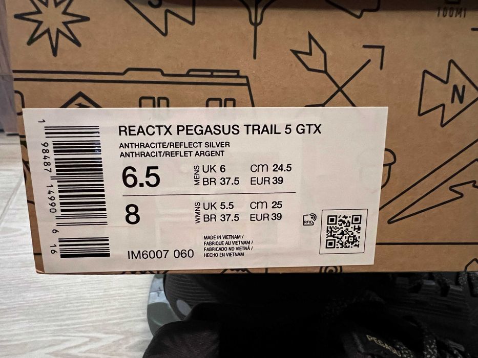 nike reactX PEGASUS trail 5 GTX gore-tex мъжки маратонки номер 39
