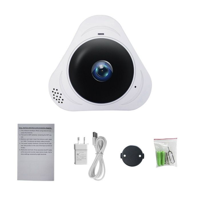 Camera Ascunsa Supraveghere WiFi 360°Panoramic Spion Spy Detector Fum