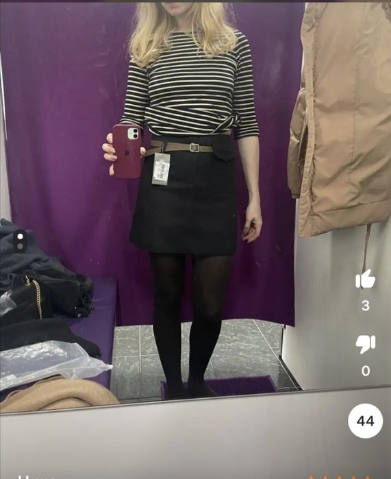 Юбка чёрная короткая