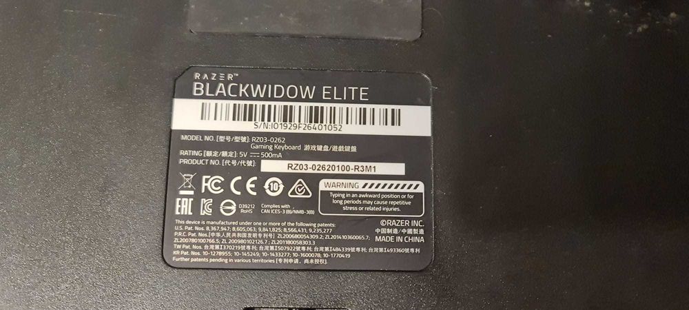 Tastatura Razer blackwidow elite defecta