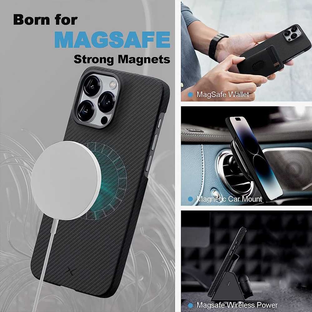 Калъф Genuine Carbon MagSafe Apple iPhone 15/Pro/Max