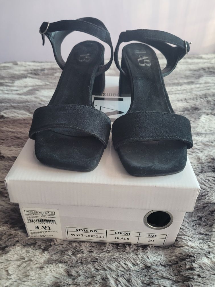 Sandale Answear negre piele naturala intoarsa