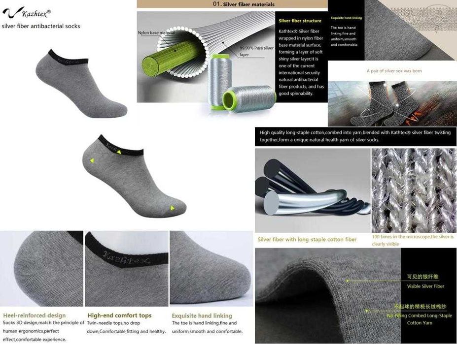 Анти-Електростатични Заземяващи Чорапи Антибактериални Сребърни Нишки