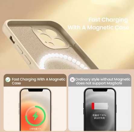 Husa MagSafe iPhone 13 Pro, 13 Pro Max, 13 Mini interior Alcantara