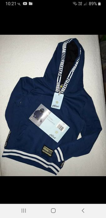 7-8г 128см нов анорак суитчър с качулка памук