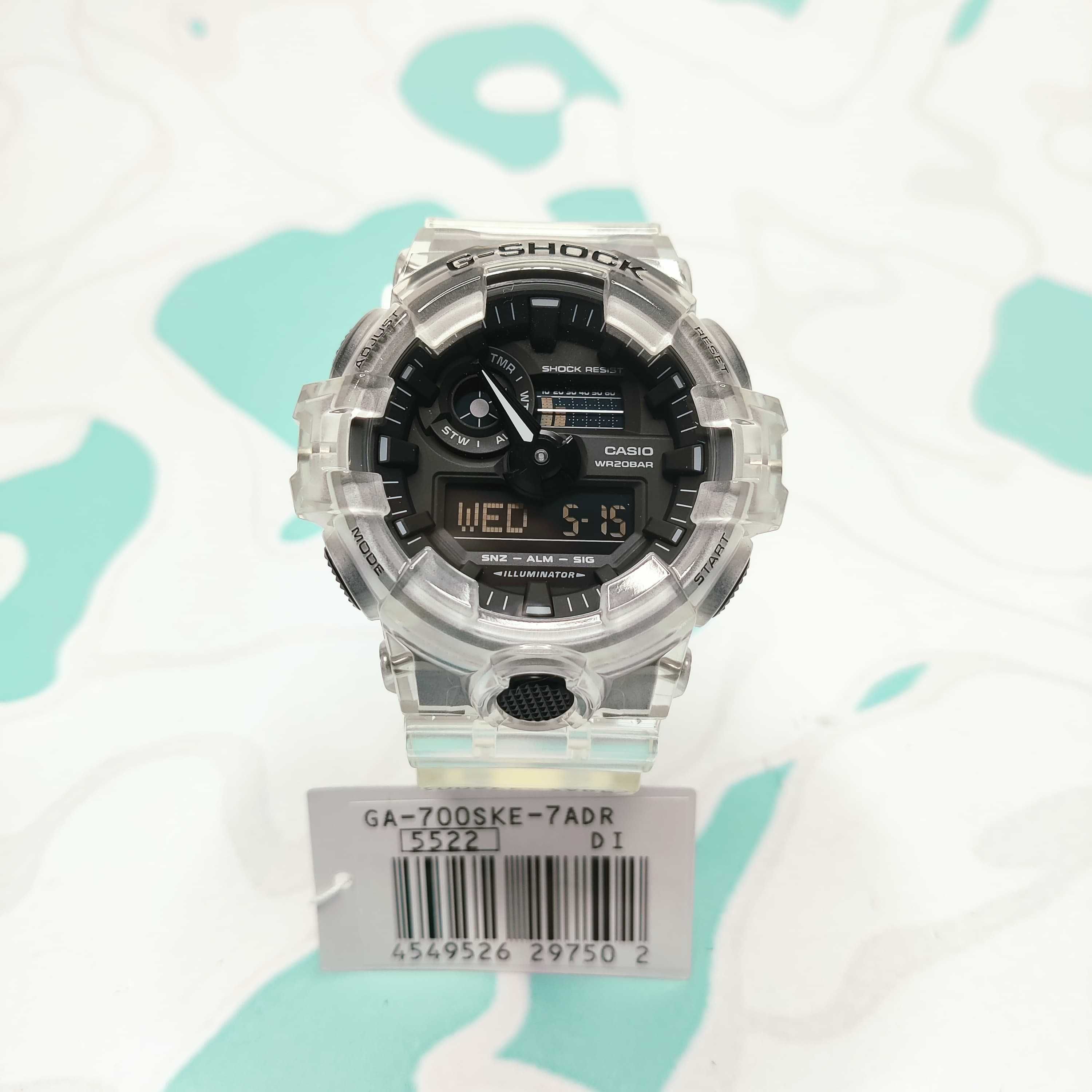 Casio G-Shock GA-700SKE-7A наручные часы Skeleton прозрачные оригинал