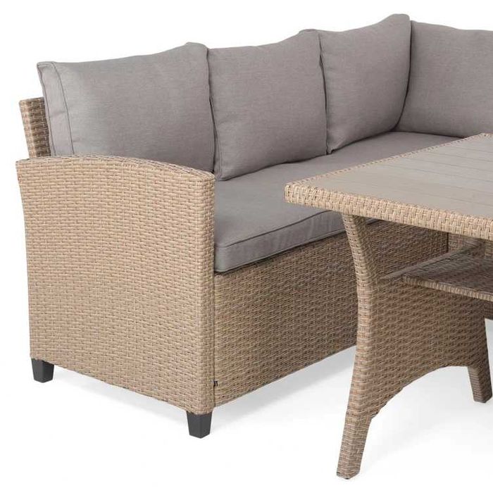 Set mobilier gradina/terasa canapea/coltar 2 taburete si masa Natur
