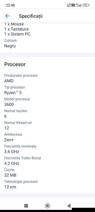 Calculator desktop sistem PC cu monitor și tastatura inclus