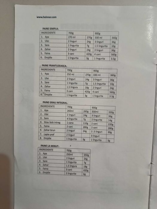 Mașină de pâine Heinner HBM-690W.