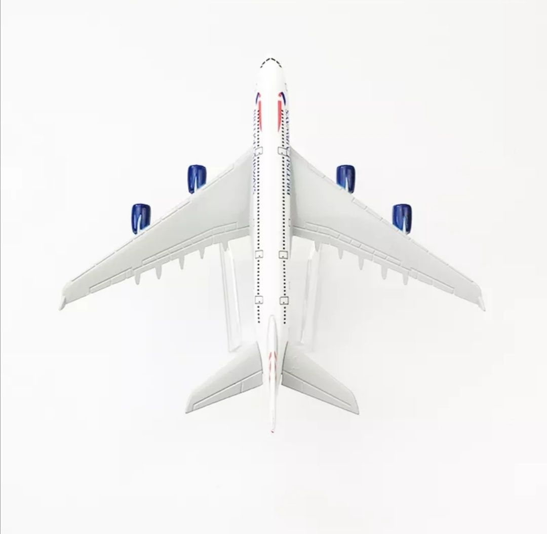 Macheta avion British Airways A380 / metal / 16 cm / cadou