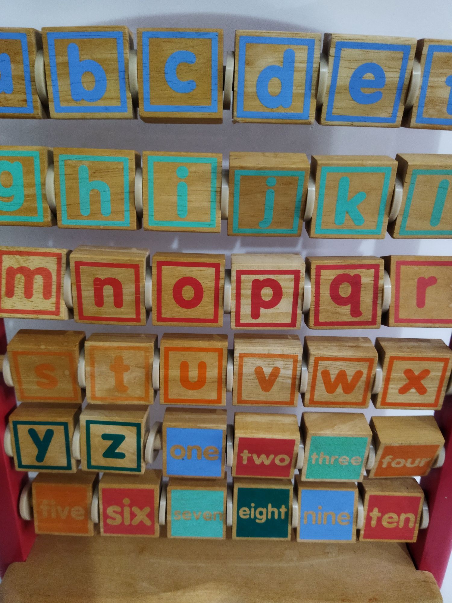 Abac din lemn Montessori învățare cuvinte culori cifre litere