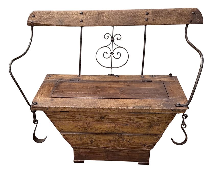 Bancheta taraneasca cu spatar si lavita