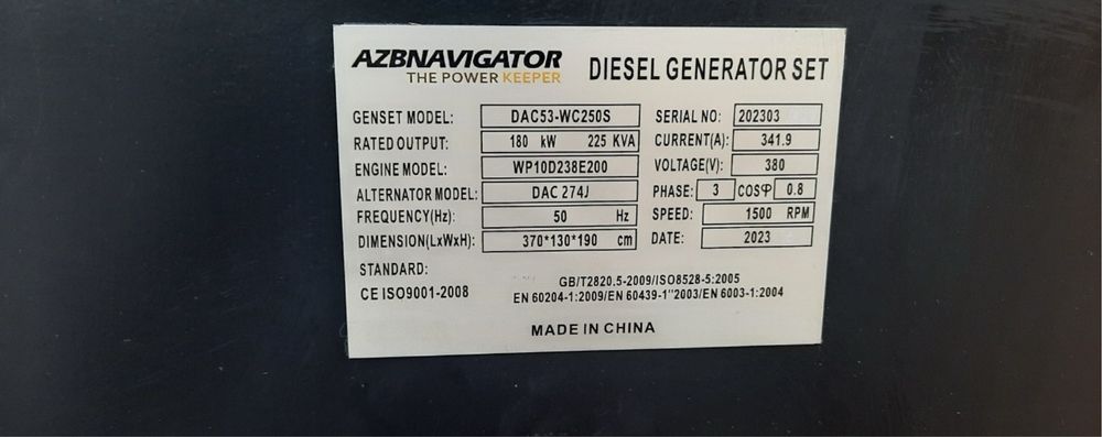 Generator Navigator 180kw