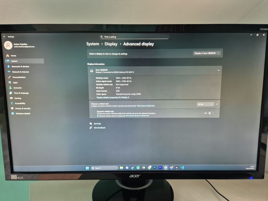 Monitor Acer CB280HK 4K 28"