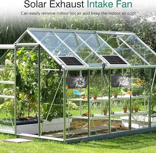 ANTEQI Kit ventilator cu panou solar cu baterie