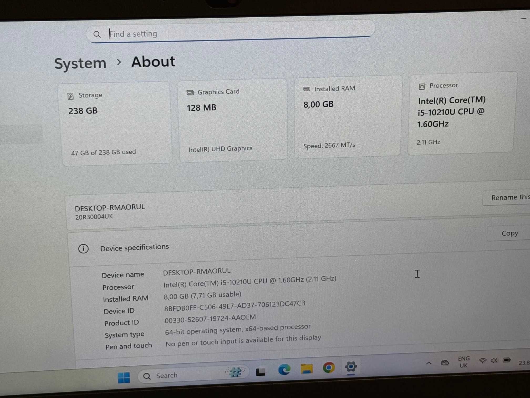 Lenovo thinkpad L13 I5/8RAM/256GB/Full HD отличен