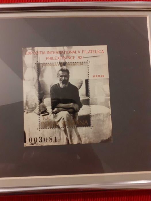 Tablou cu colița filatelică Constantin Brancusi - 1982