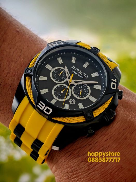 INVICTA Vanguard Yellow/Black 50mm, Инвикта нов ръчен часовник