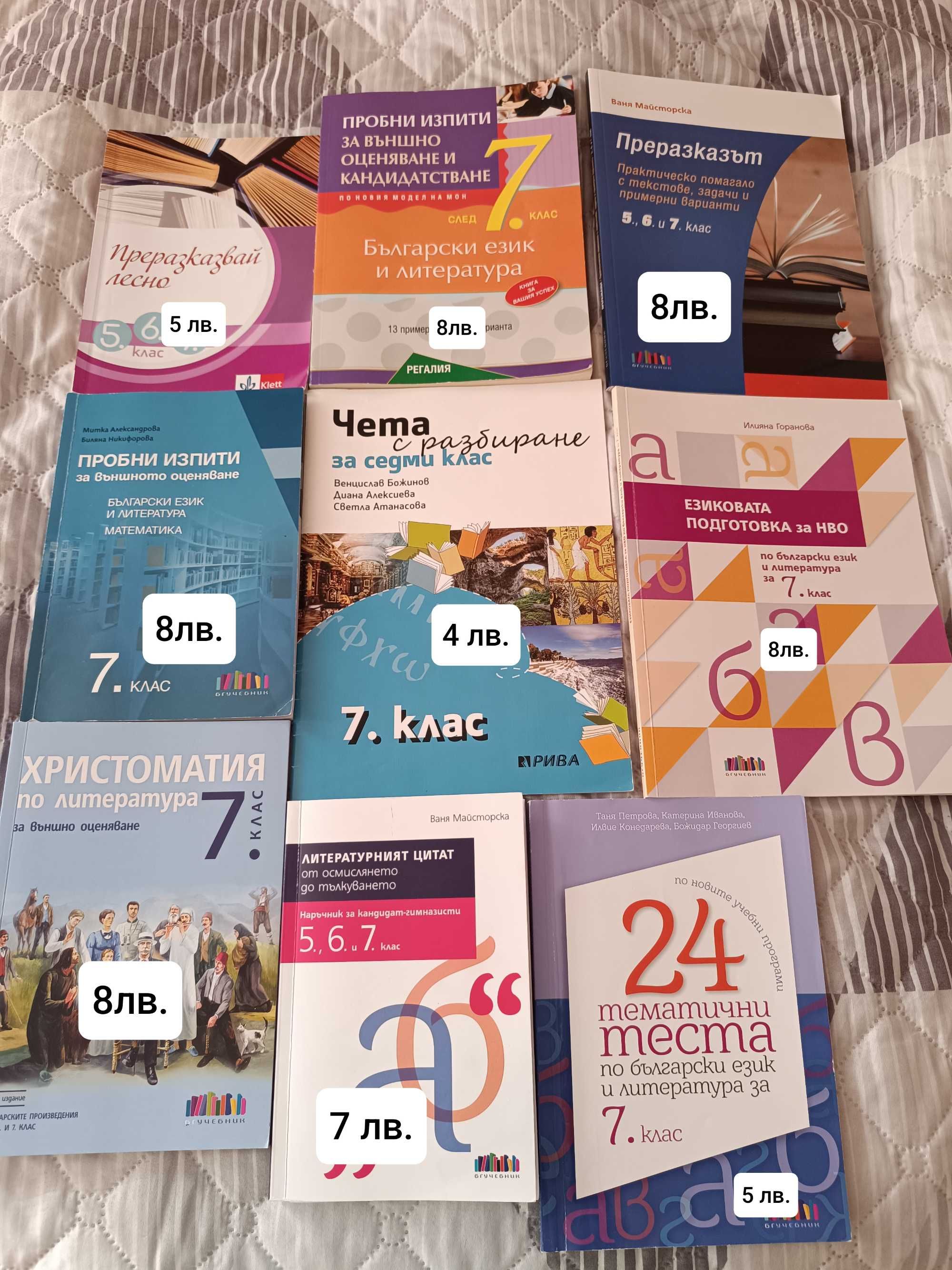 Помагала за НВО 7 клас, книжки за деца и ученици