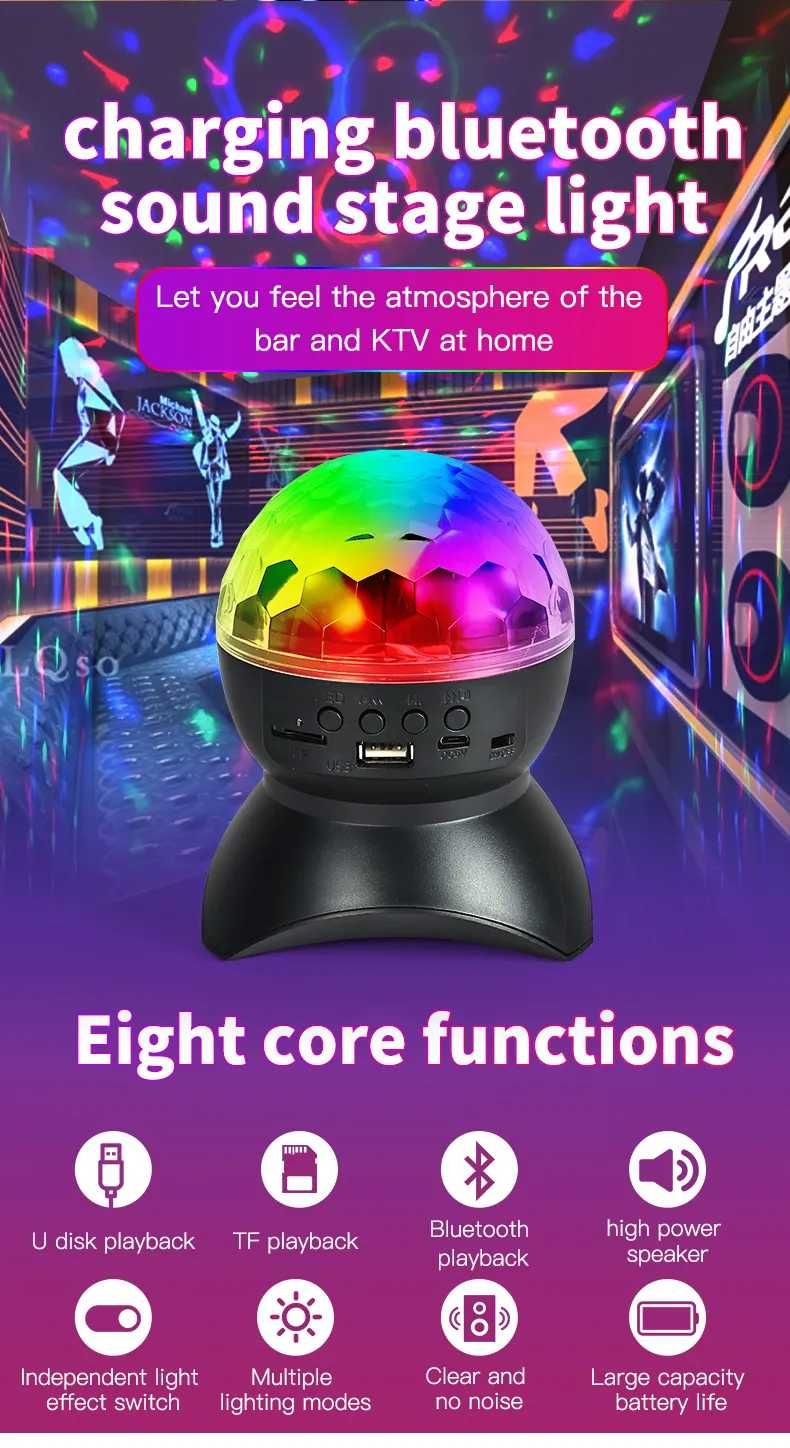 Glob LED Disco portabil Party cu Boxa Bluetooth