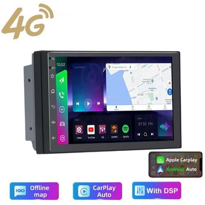 Navigație 7inch Universala 4G+32G, 8Core, CarPlay, Modul Sim