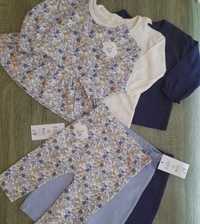 Комплект блузка с клинче бебе момиче 3-6 месеца
