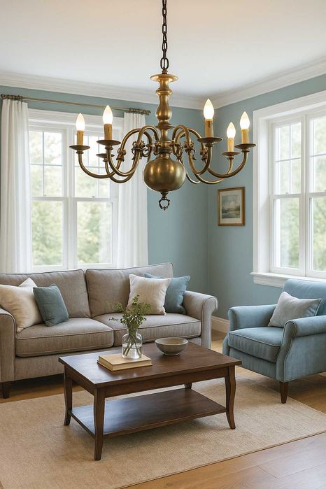 Голям метален полилей с 8 рамена в цвят старо сребро