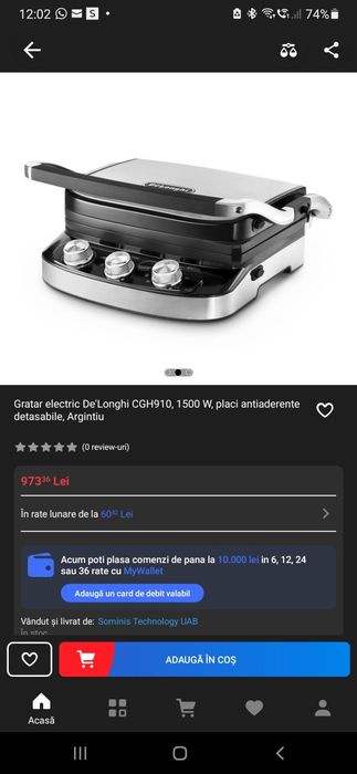 Vand grătar electric De' Longhi